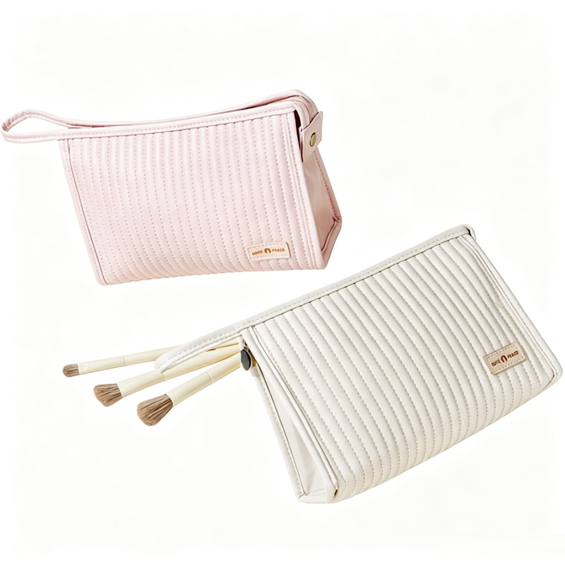 Light pink makeup bag