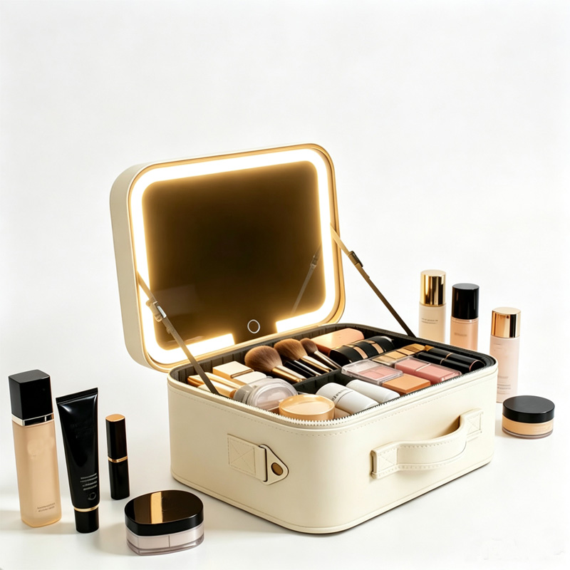 Makeup case with mirror light