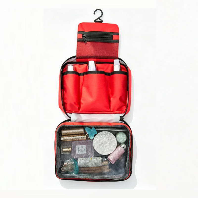 Makeup bag that opens flat